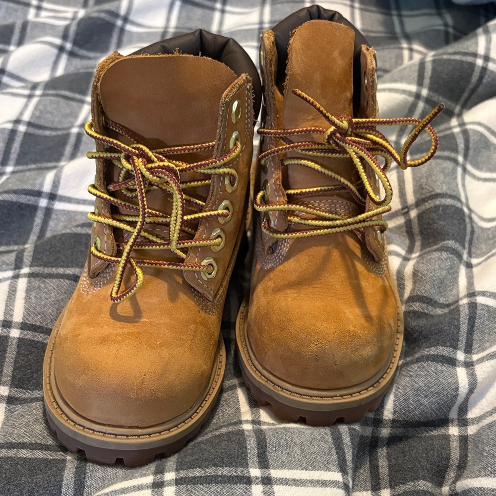 Kids Leather Timberland Boots Brown